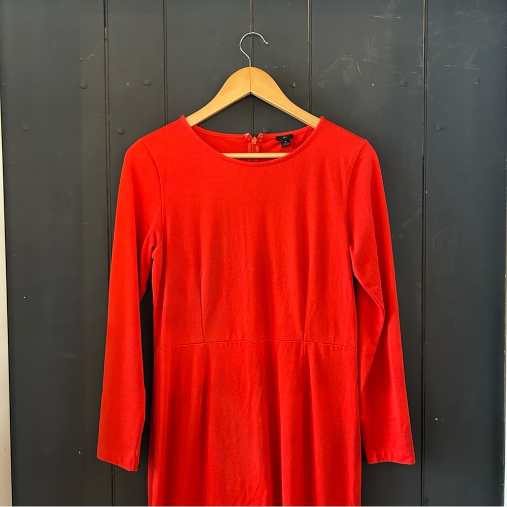 J. Crew Red Long Sleeve Dress